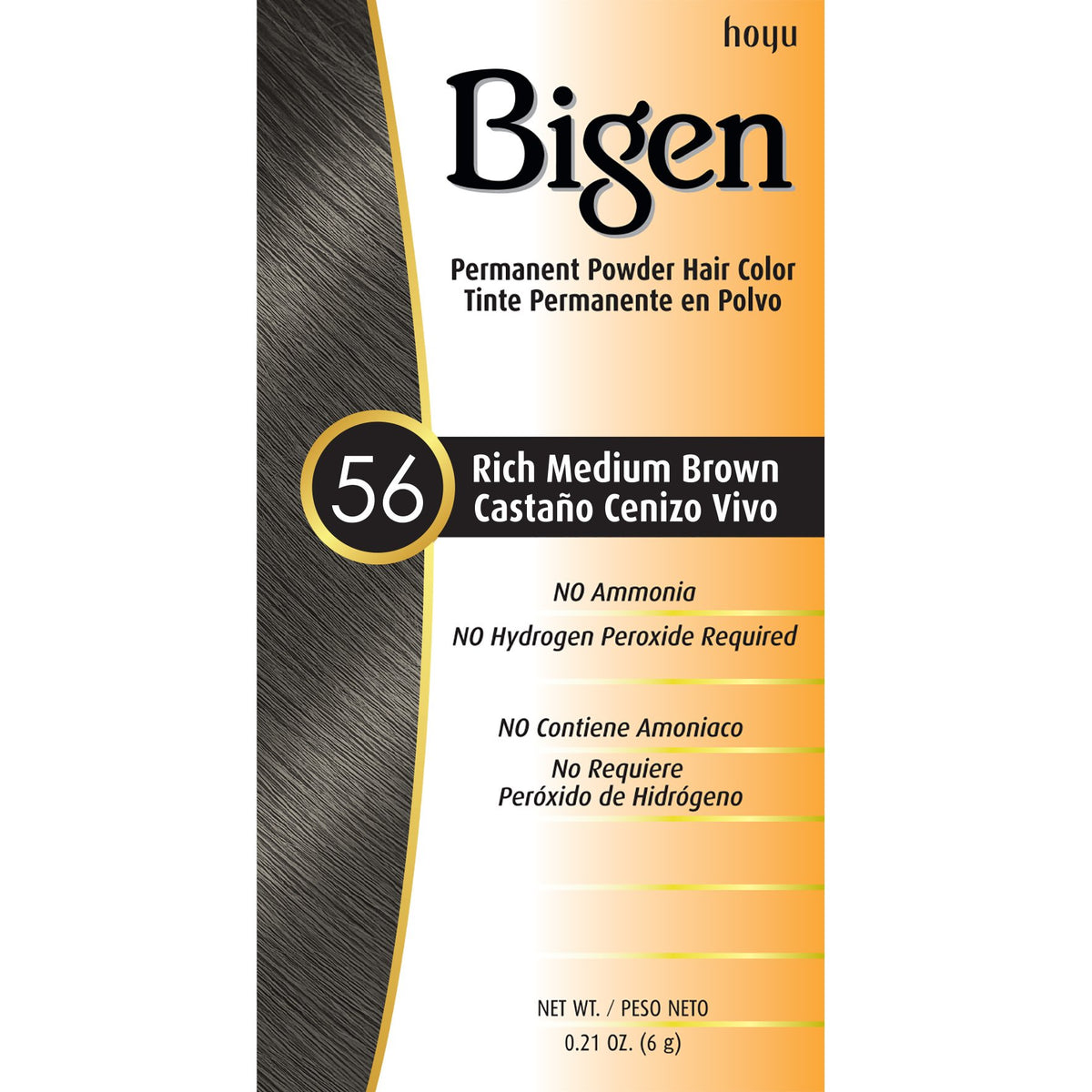 Bigen #56 rich medium brown powder packaging ready for color application.