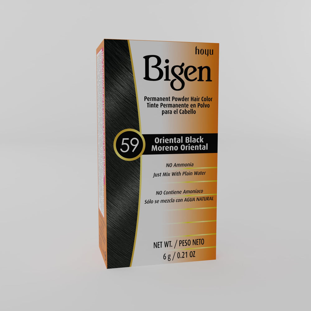 Bigen #59 Oriental Black Powder no-ammonia, no-odor formula promises gentler experience.