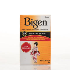 Bigen ammonia-free hair color formula supports gentler color deposit on gray strands.