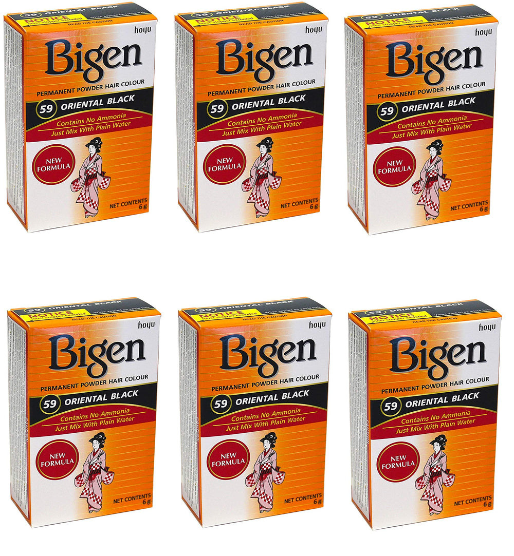 Bigen hair color application water-activated powder ensures even gray coverage.