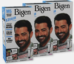 Bigen M5 EZ Color Medium Brown 3 Pack box highlights convenient packaging for home coloring.