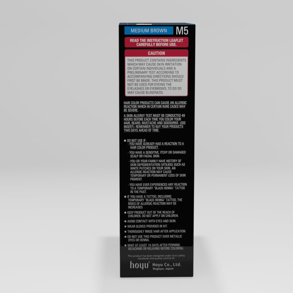 Cap-on-tube design for Bigen M5 EZ Color Medium Brown indicates preserved product for later.