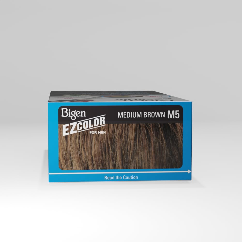 No skin stains with Bigen M5 EZ Color Medium Brown area shown for clean use.
