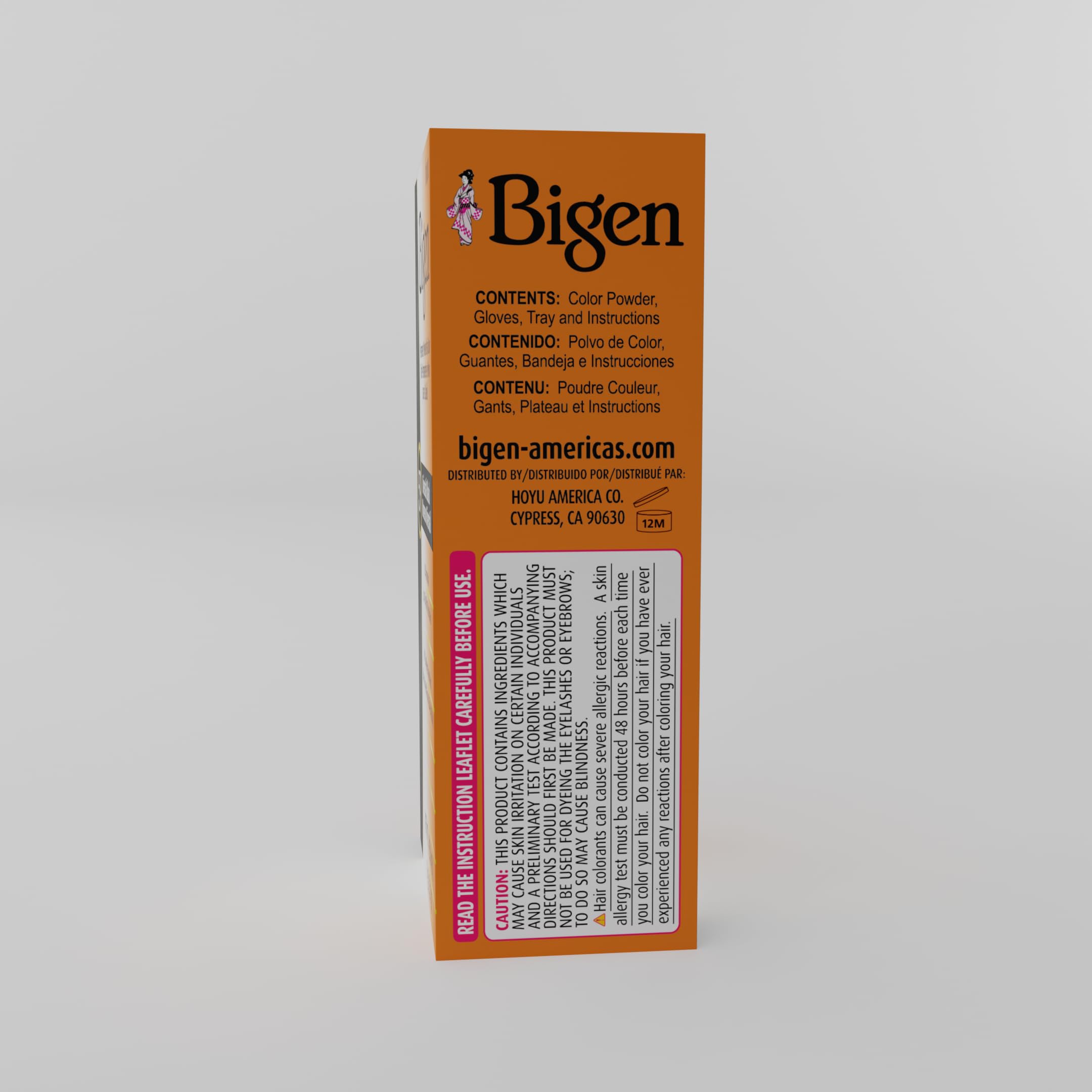 Bigen natural color enhancement close-up reveals a rich brown shade.