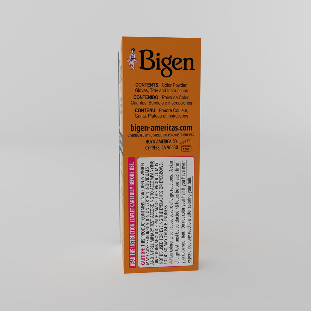 Bigen natural color enhancement close-up reveals a rich brown shade.