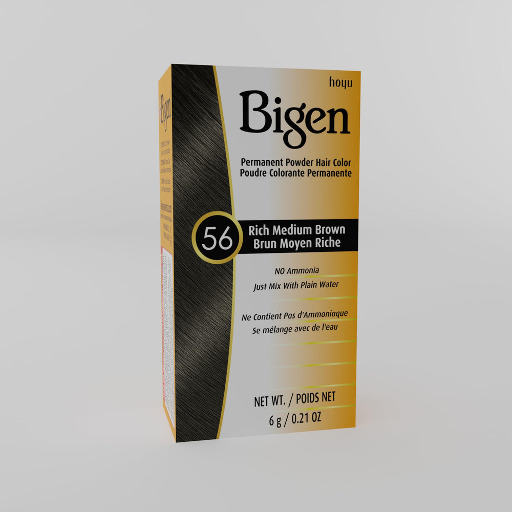 Bigen no-peroxide color steps enable quick at-home coloring.