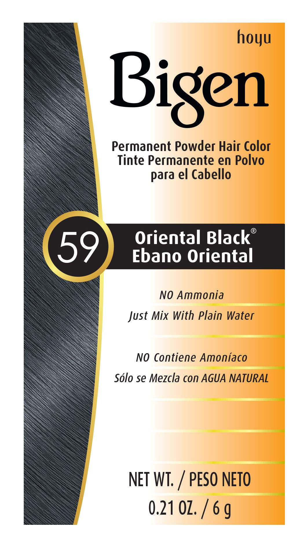 Bigen Oriental Black powder 3-pack box for easy at-home color and gray coverage.