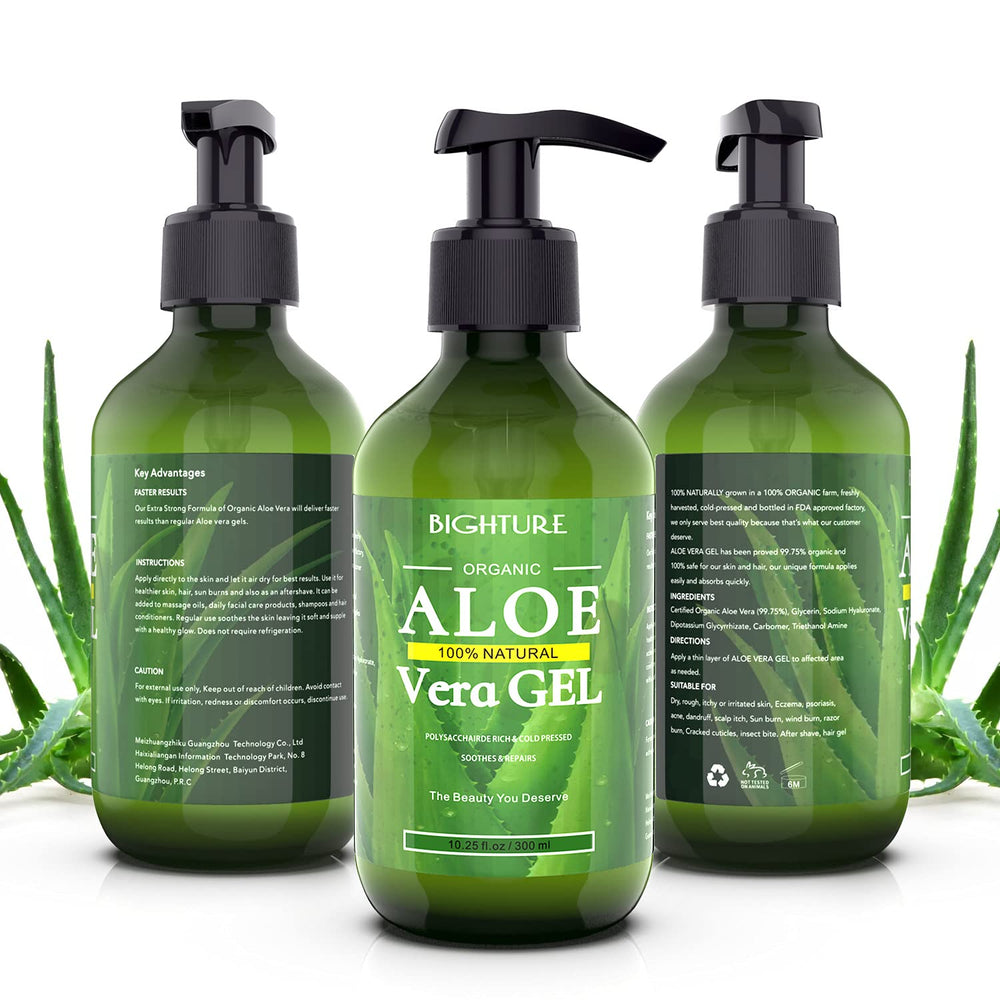 Daily-use BIGHTURE Aloe Vera Gel provides lightweight hydration.