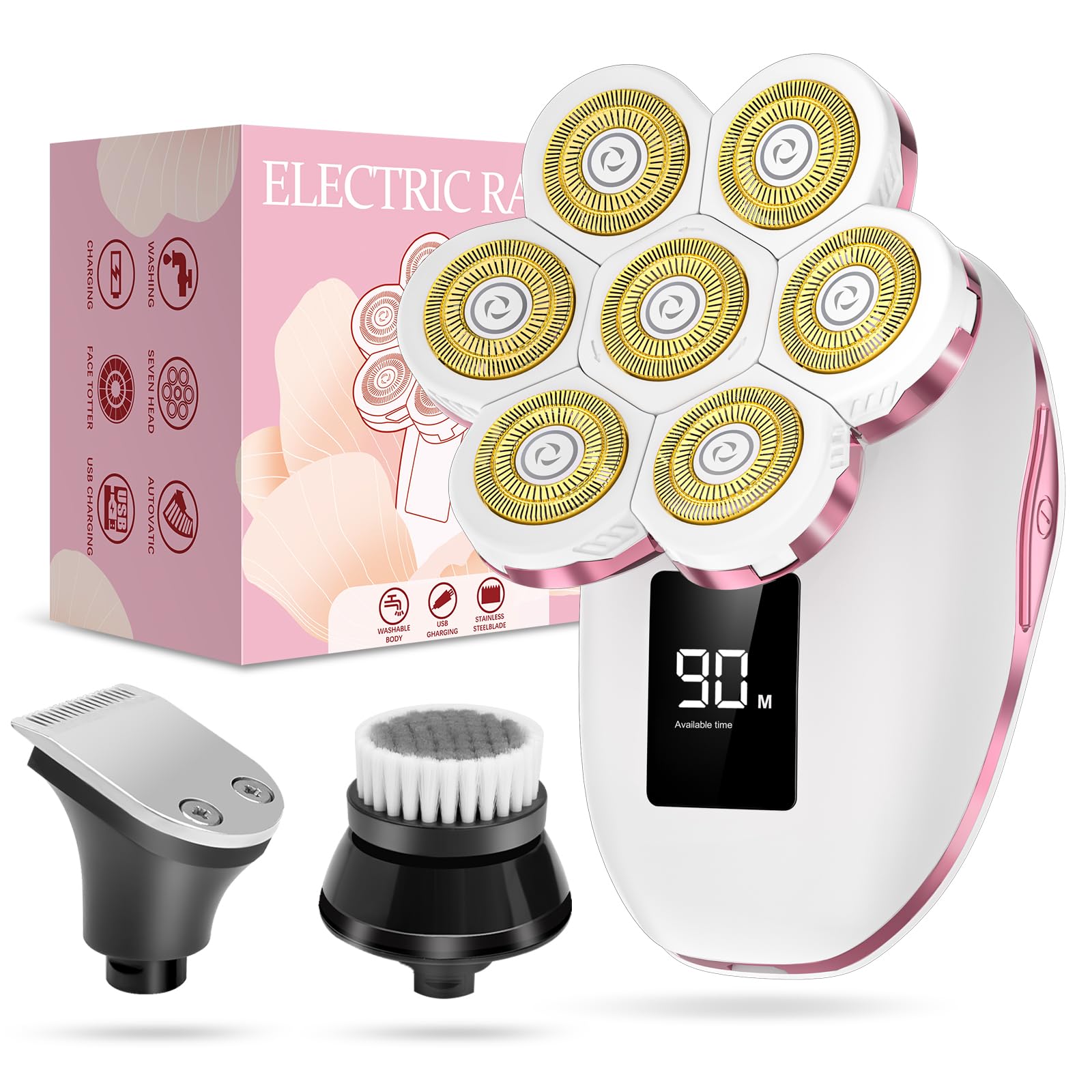 Bigorq 3-in-1 electric razor upgraded 7D head for precise full-body shaving.