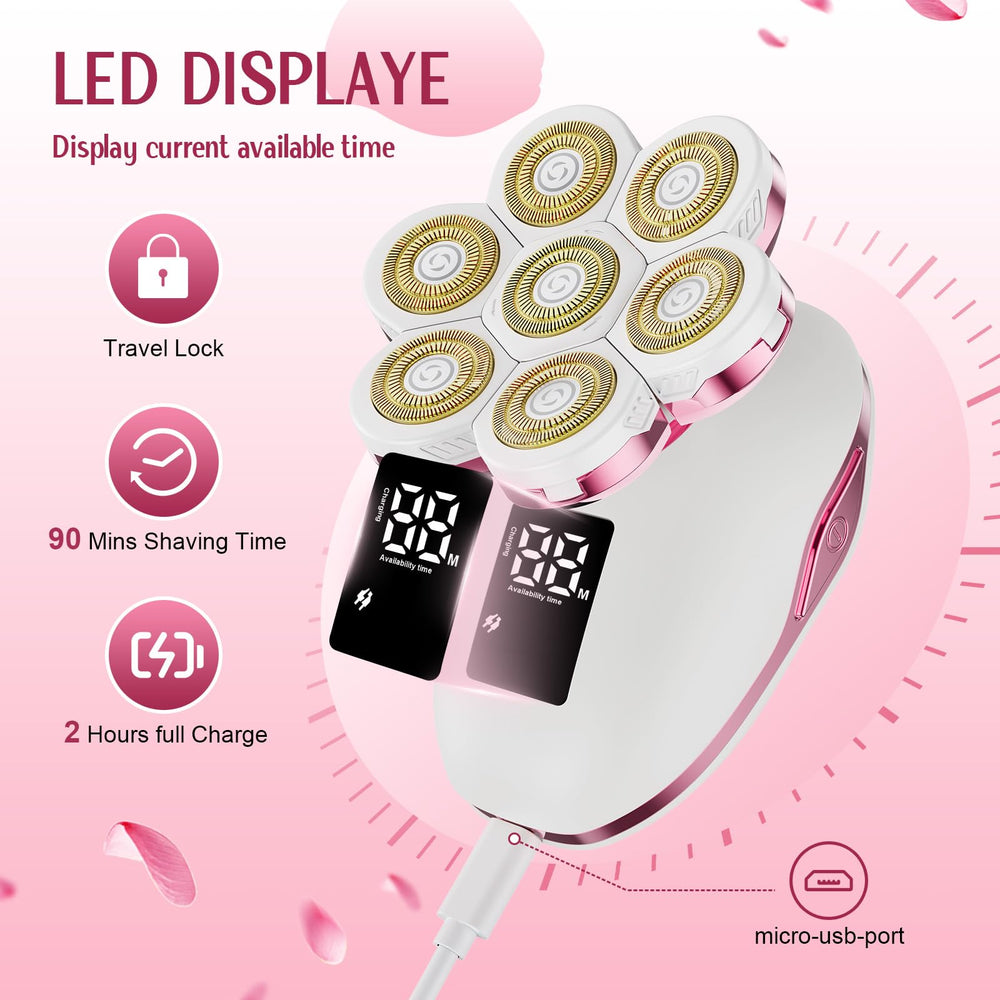 Bigorq electric razor pink IPX6 waterproof for wet or dry shaving
