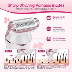 Bigor electric shaver 3-in-1 blades offer efficient hair removal.