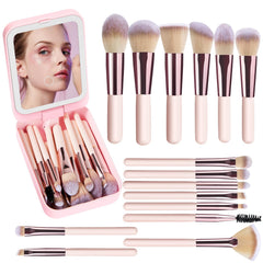 BIKCANP travel makeup brush set in pink for on-the-go makeup