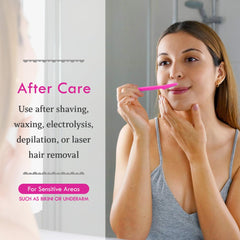 Bikini Zone gel application scene showing easy dab.