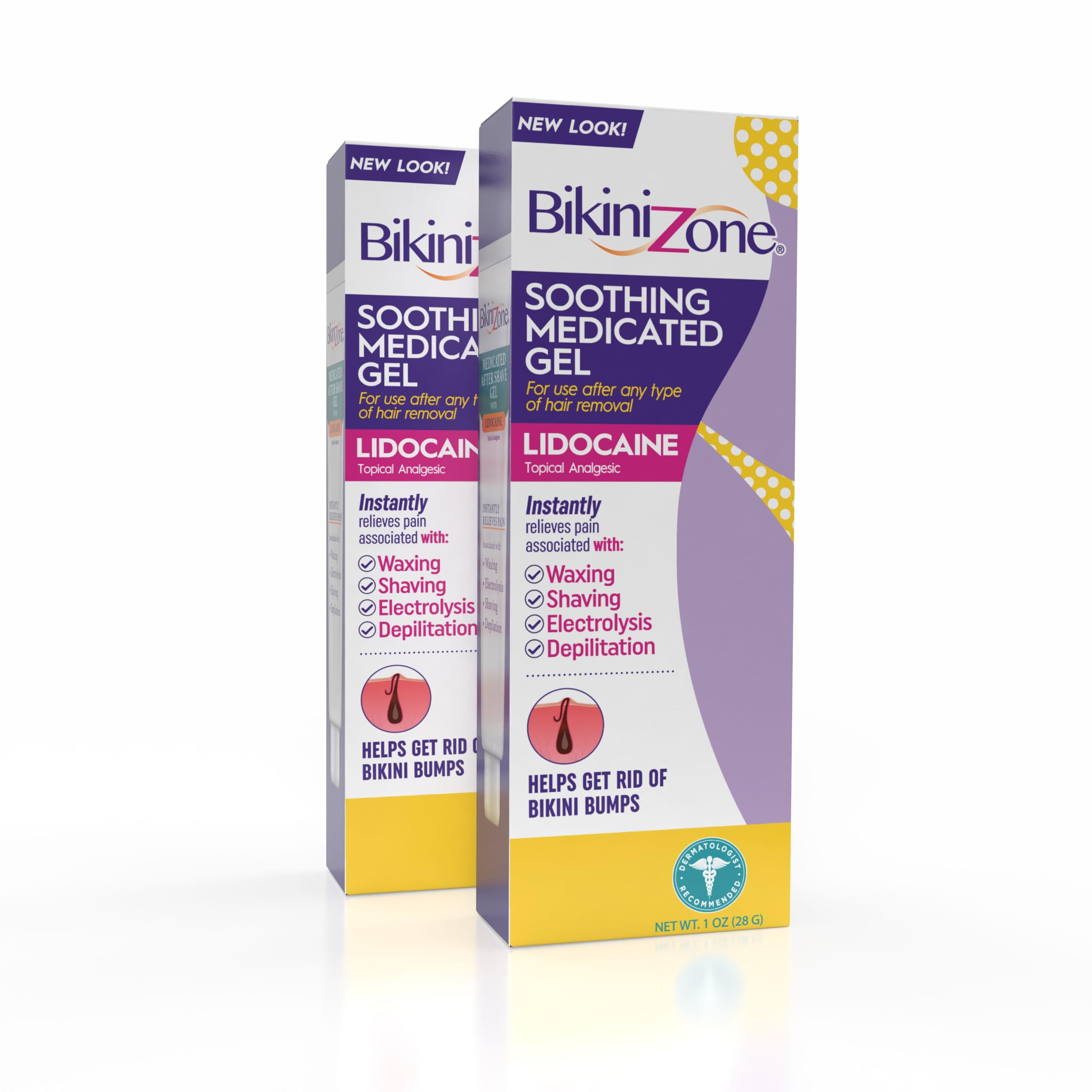 Bikini Zone medicated gel bottle for quick post-shave relief.