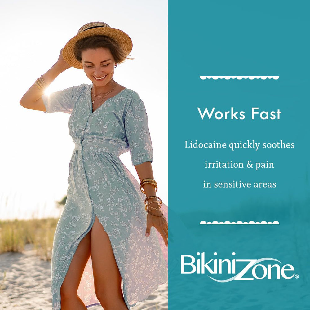 Bikini Zone gel texture close-up with cooling sensation.