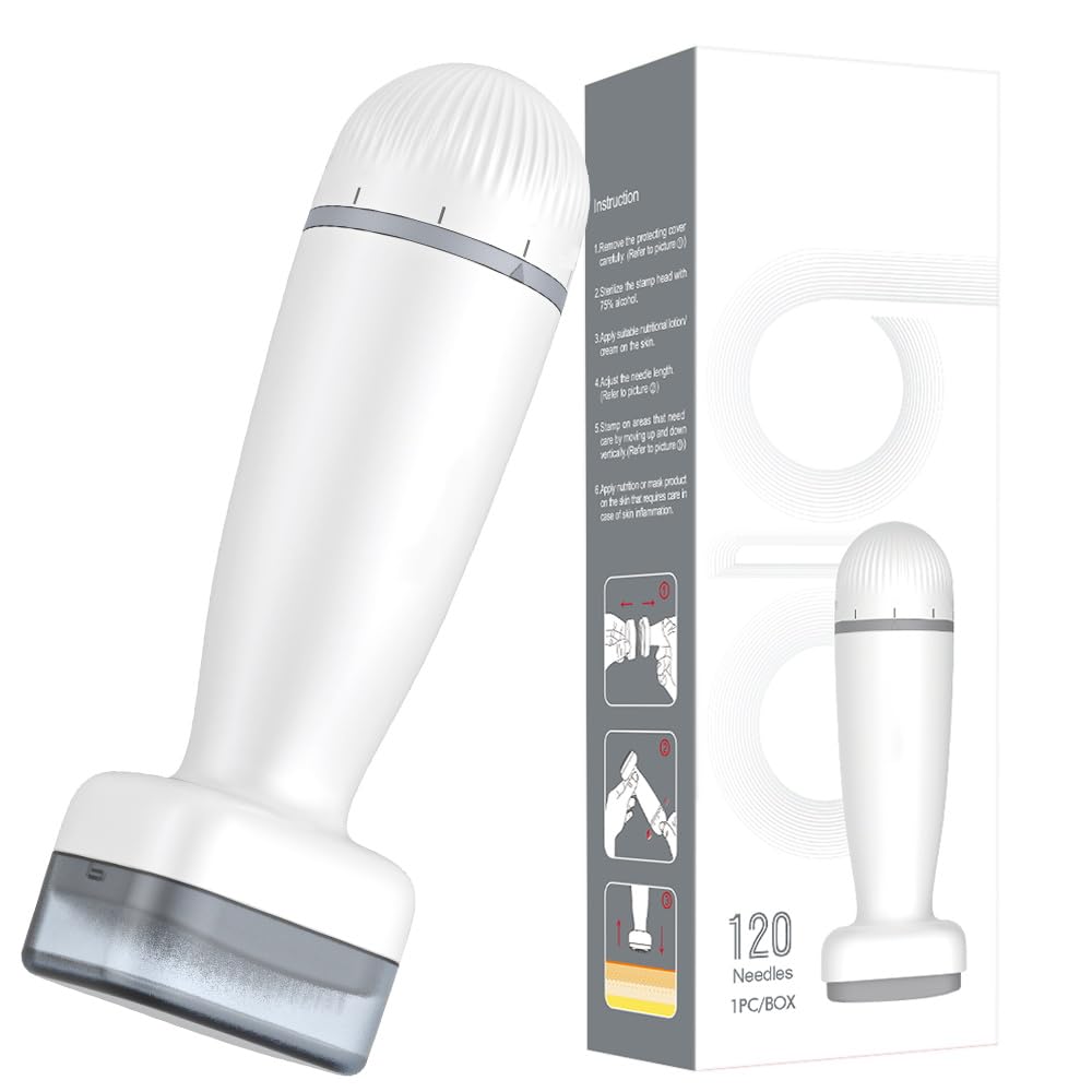 BIKTIC 120 titanium derma stamp handheld for precise at-home microneedling routine