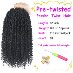 Bileaf lightweight 12inch passion twist fiber offers comfortable wear.