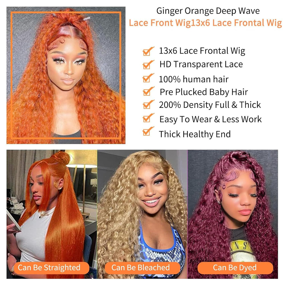 Bilisar ginger wig 200 density orange offers full, thick look and durable volume