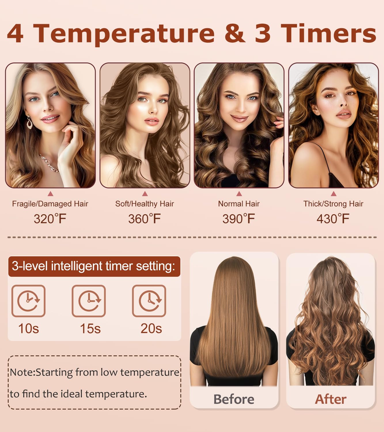 BILITOK Auto Hair Curler auto shut-off enhances safety during styling.