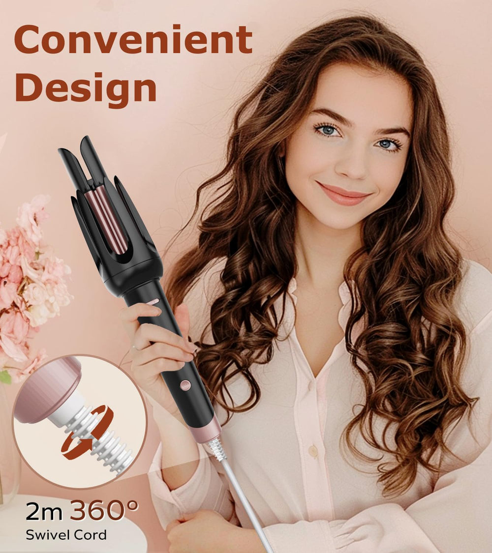 BILITOK Auto Hair Curler ceramic glaze releases ions for moisture and smoothness.