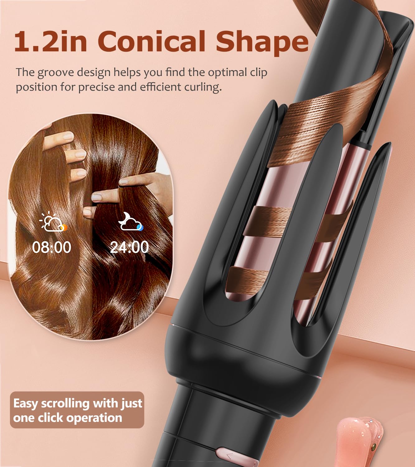 BILITOK Auto Hair Curler offers four temperature levels for versatile styles.