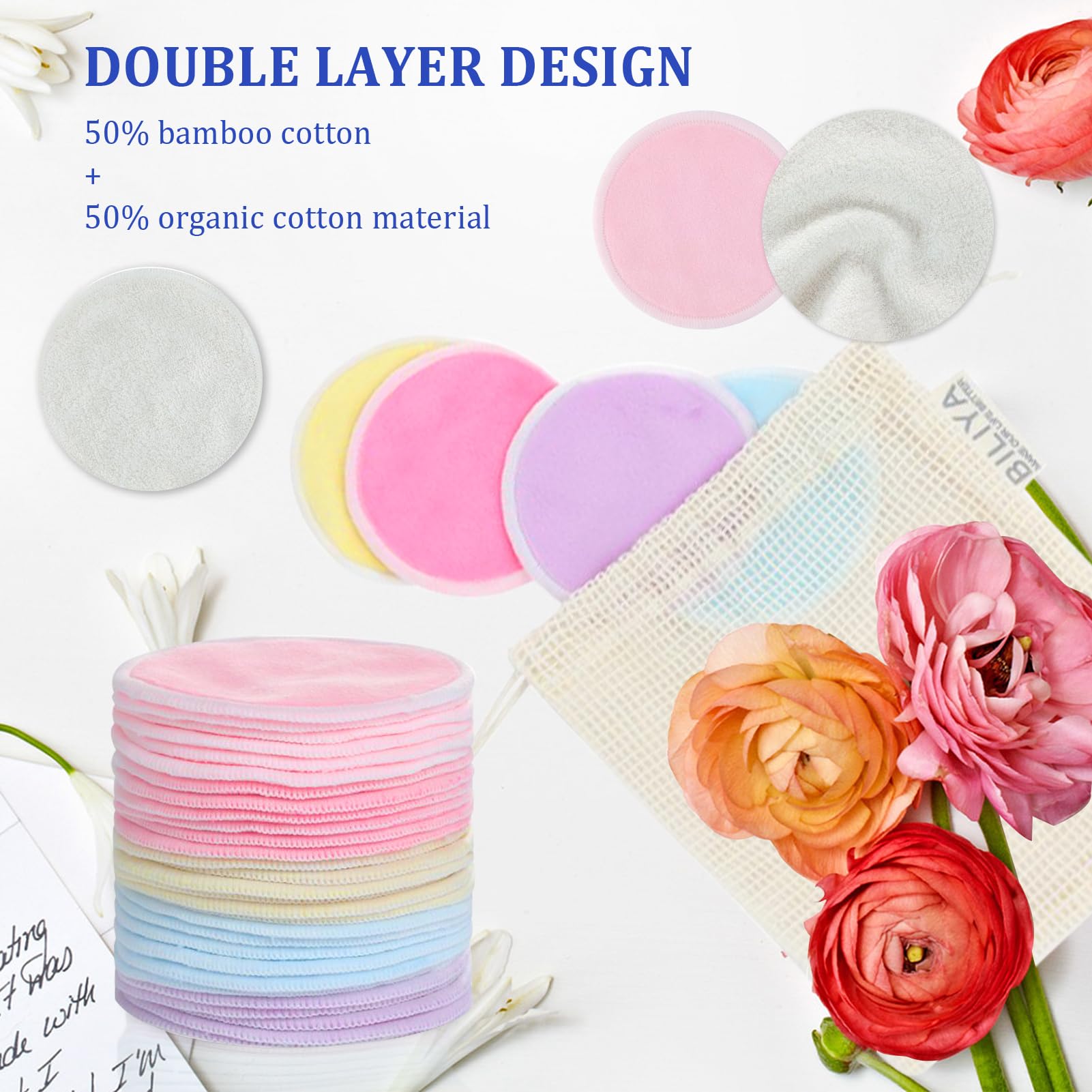 BILIYA eye makeup removal pads wipe away waterproof makeup gently