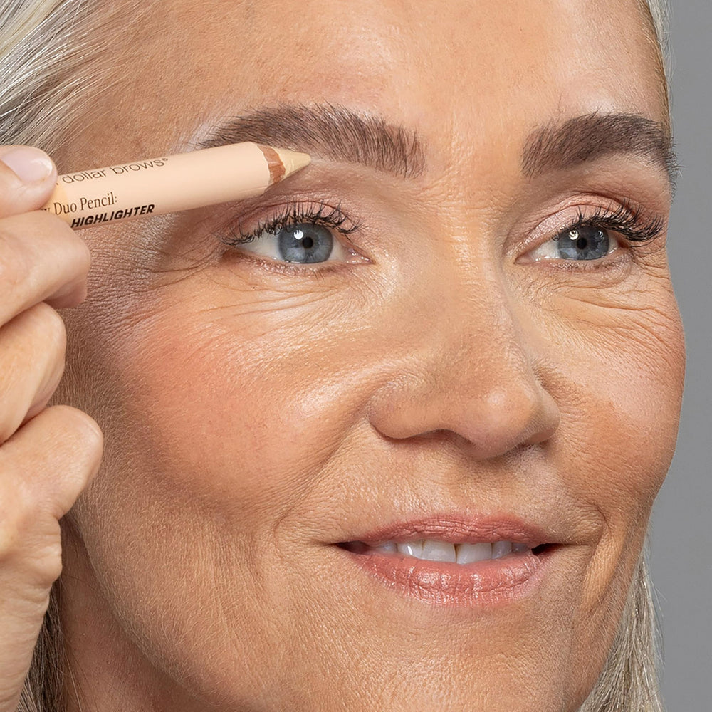 Billion Dollar Brows Duo Brow Pencil being applied to shape the brow.