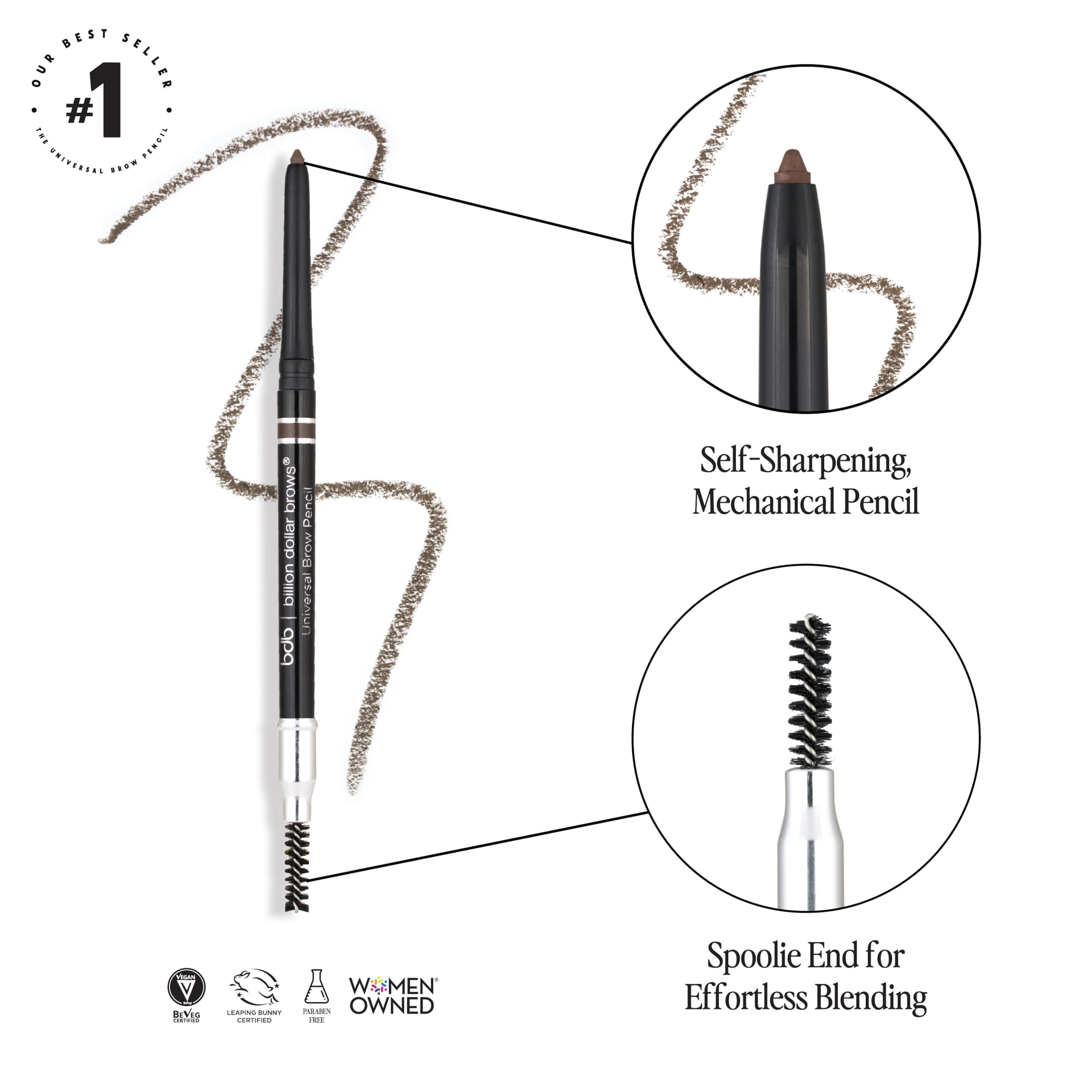Billion Dollar Brows waterproof formula keeps brows defined through sweat or rain