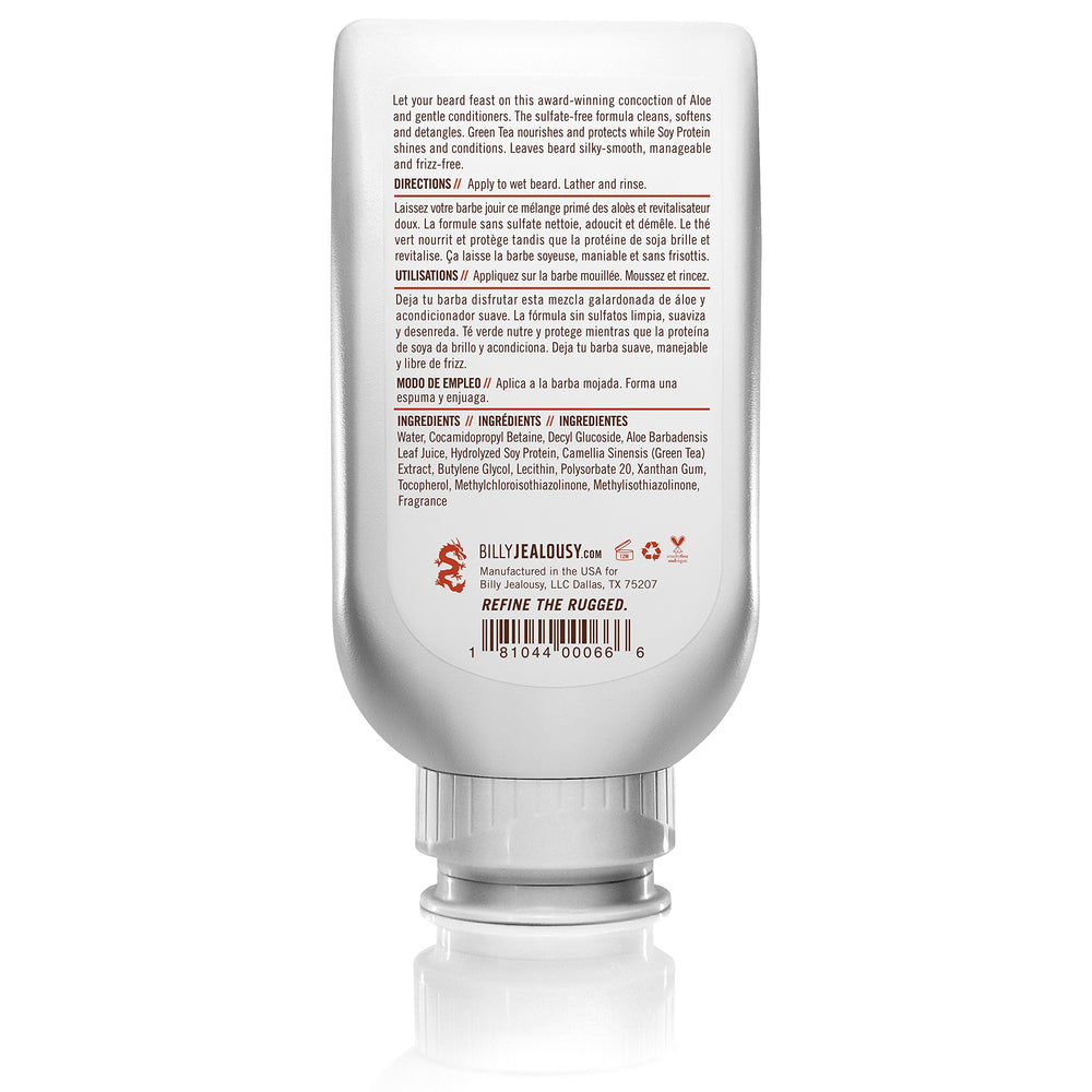 Close-up of Billy Jealousy Beard Wash lather for detangling.