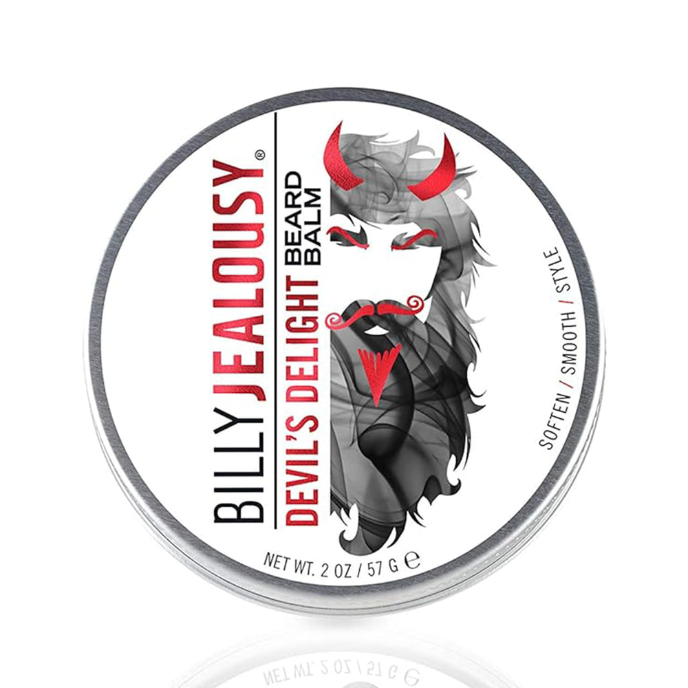 Billy Jealousy Devil's Delight beard balm jar for rich moisture and soft beard.