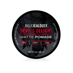 Billy Jealousy Devil's Delight pomade tube showing strong hold and matte finish.