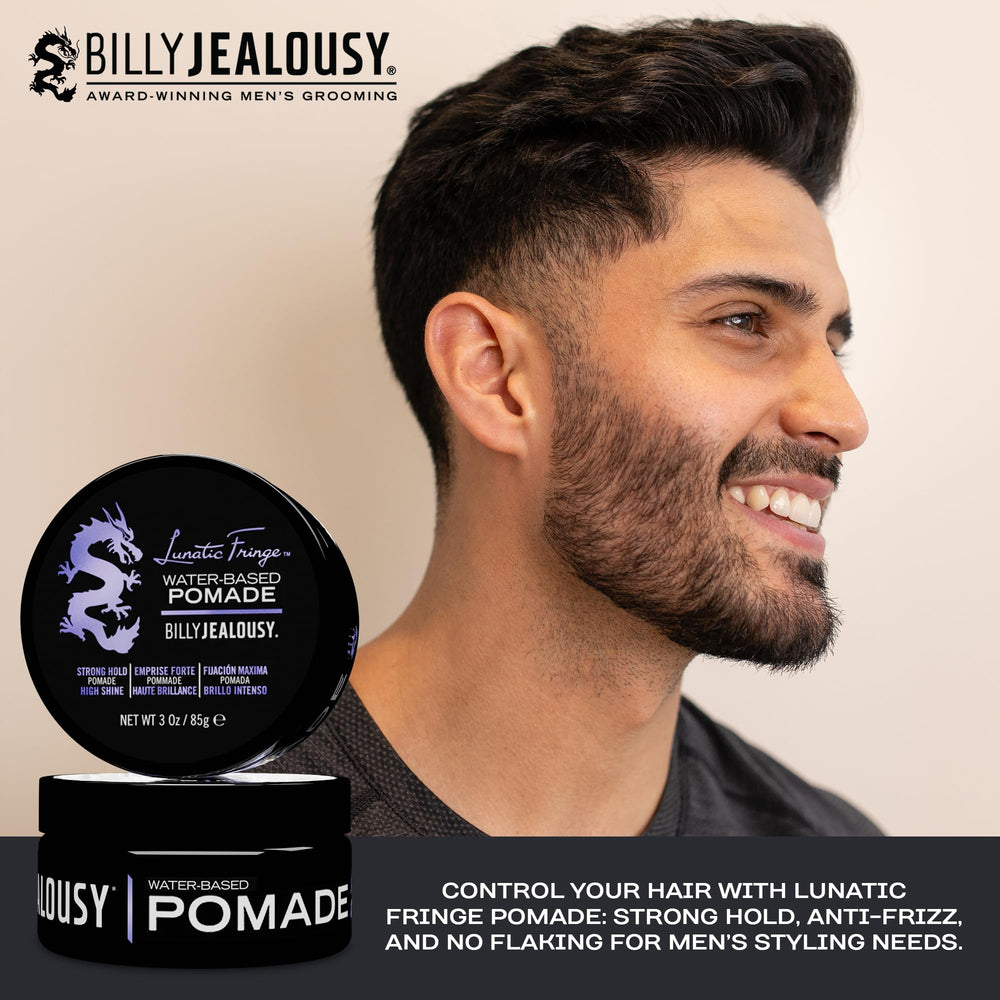 Billy Jealousy Lunatic Fringe styling application demonstrates control for thick hair