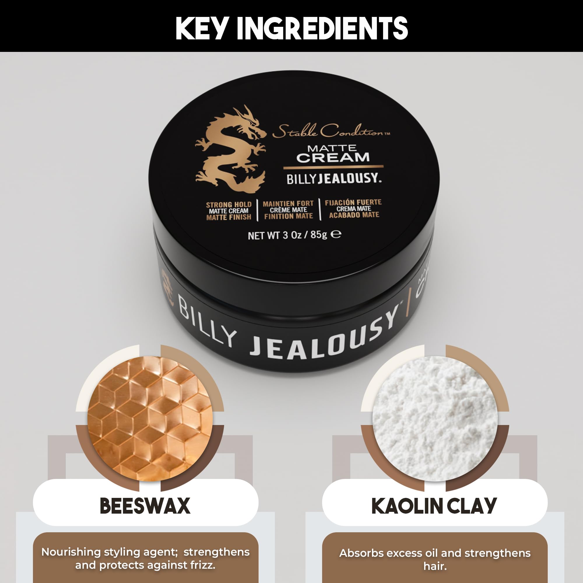 Billy Jealousy Stable Condition Matte Cream application demonstrates quick, controllable hold across looks