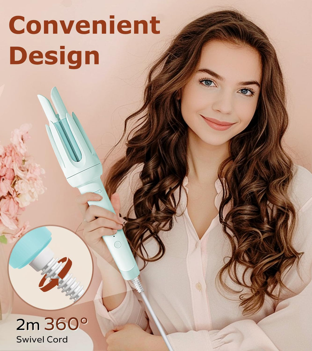 BILITOK Auto Hair Curler ceramic glaze locks moisture for smoother results.