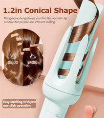 BILITOK Auto Hair Curler rotating wand shows two-way rotation for versatile curls.