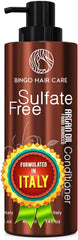 BINGO Hair Care Moroccan Argan Oil Conditioner bottle pouring for deep hydration.