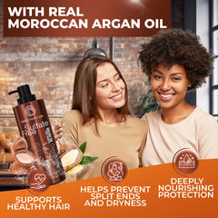 BINGO Hair Care Moroccan Argan Oil Conditioner frizz control close-up.