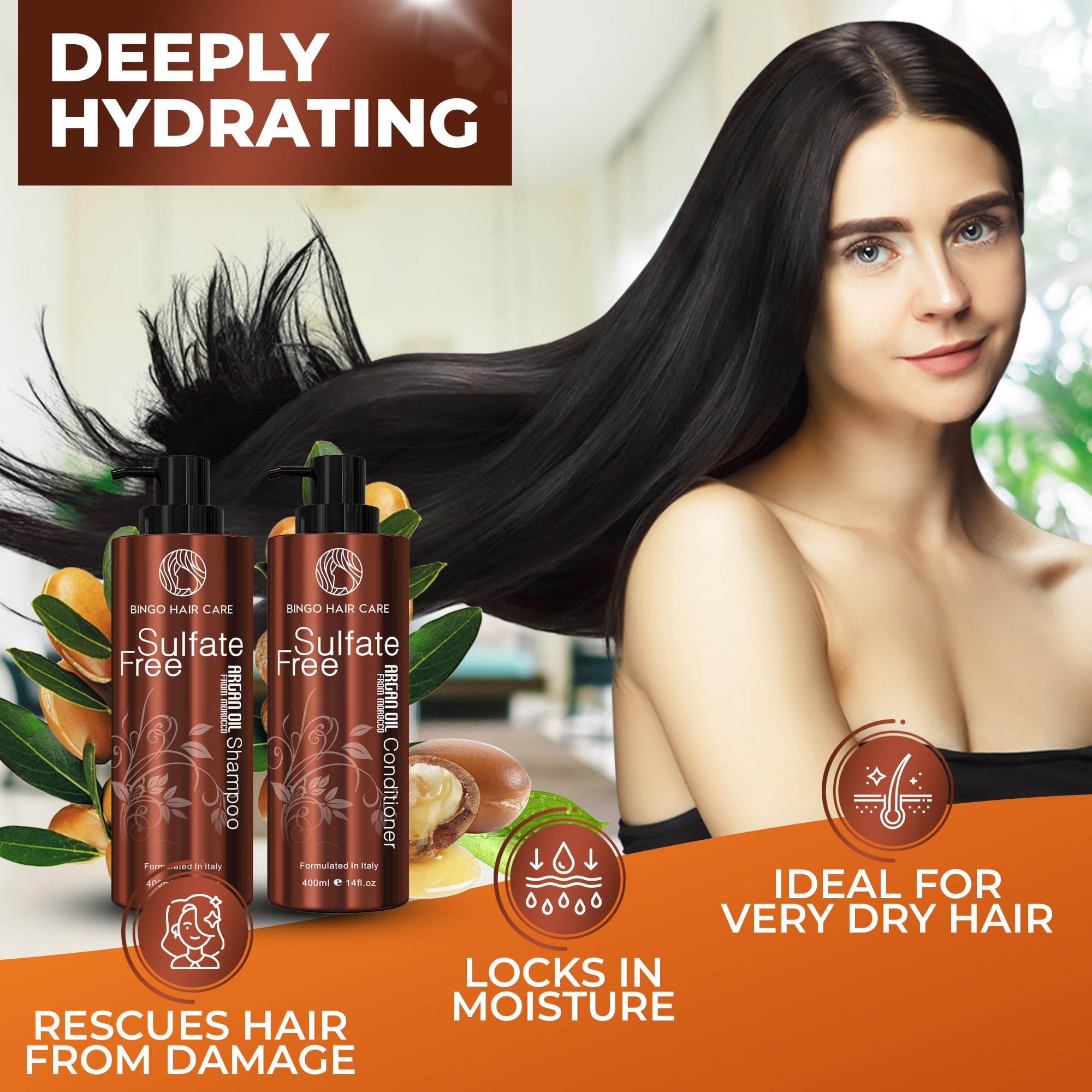 BINGO HAIR CARE sulfate-free label indicating gentle cleansing