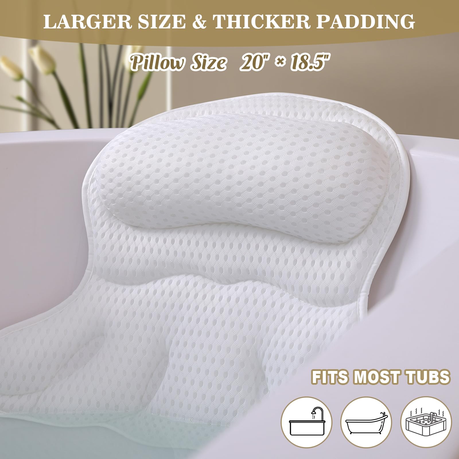 Binobella Bath Pillow is machine-washable with a protective mesh bag.