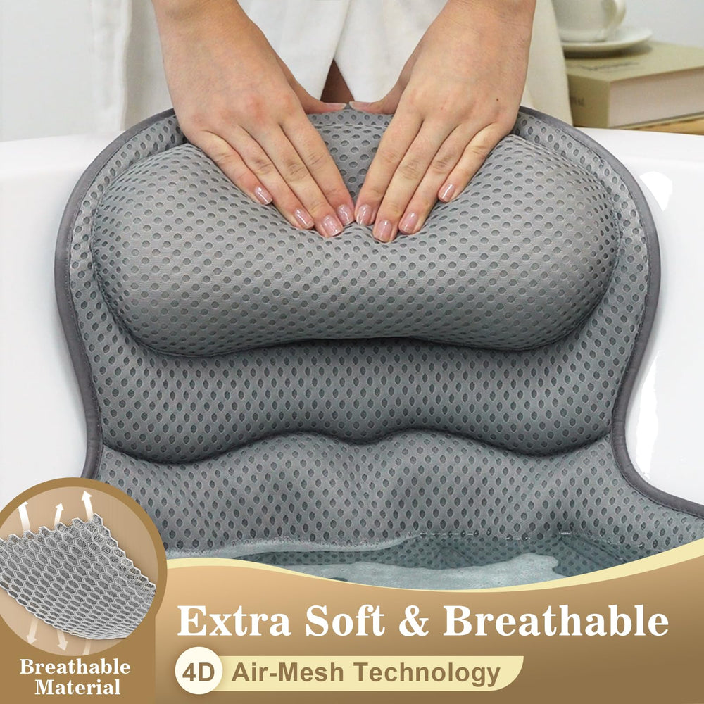 Binobella bath pillow suction cups securing pillow in tub for stability
