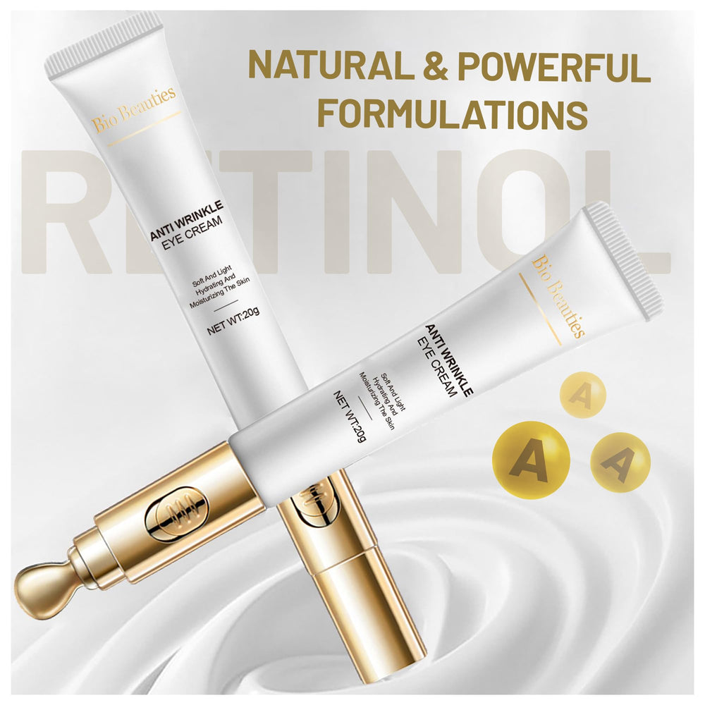 Bio Beauties anti-aging eye cream closeup suggests collagen smoothing