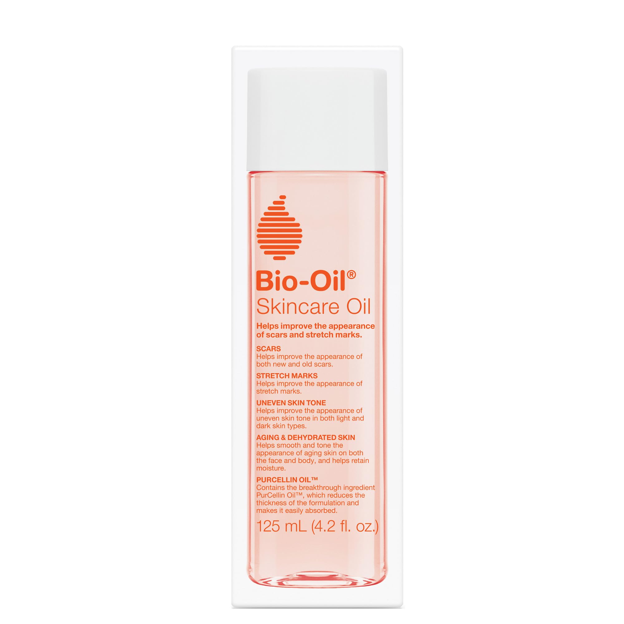 Bio-Oil front bottle showing label and benefit for scar appearance