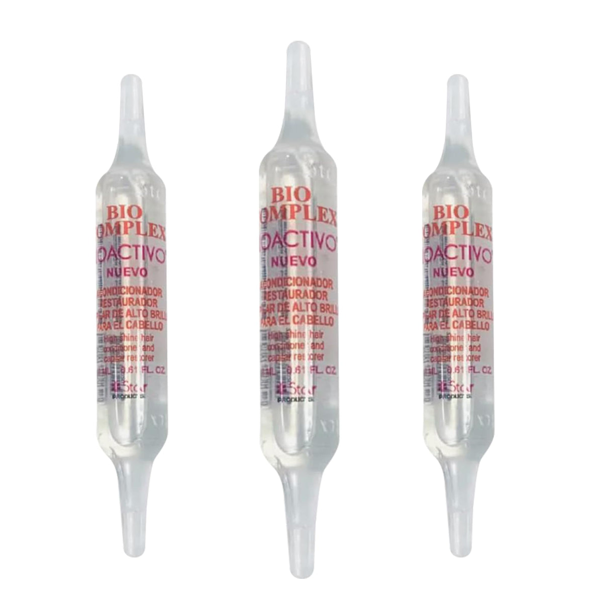 Bio Complex Bioactivo High Shine packaging front shows compact 3-pack for on-the-go care