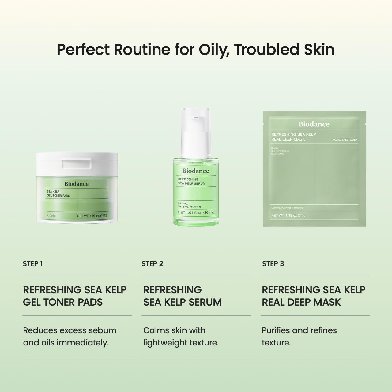 BIODANCE before and after skin texture visual, illustrates balanced complexion benefit