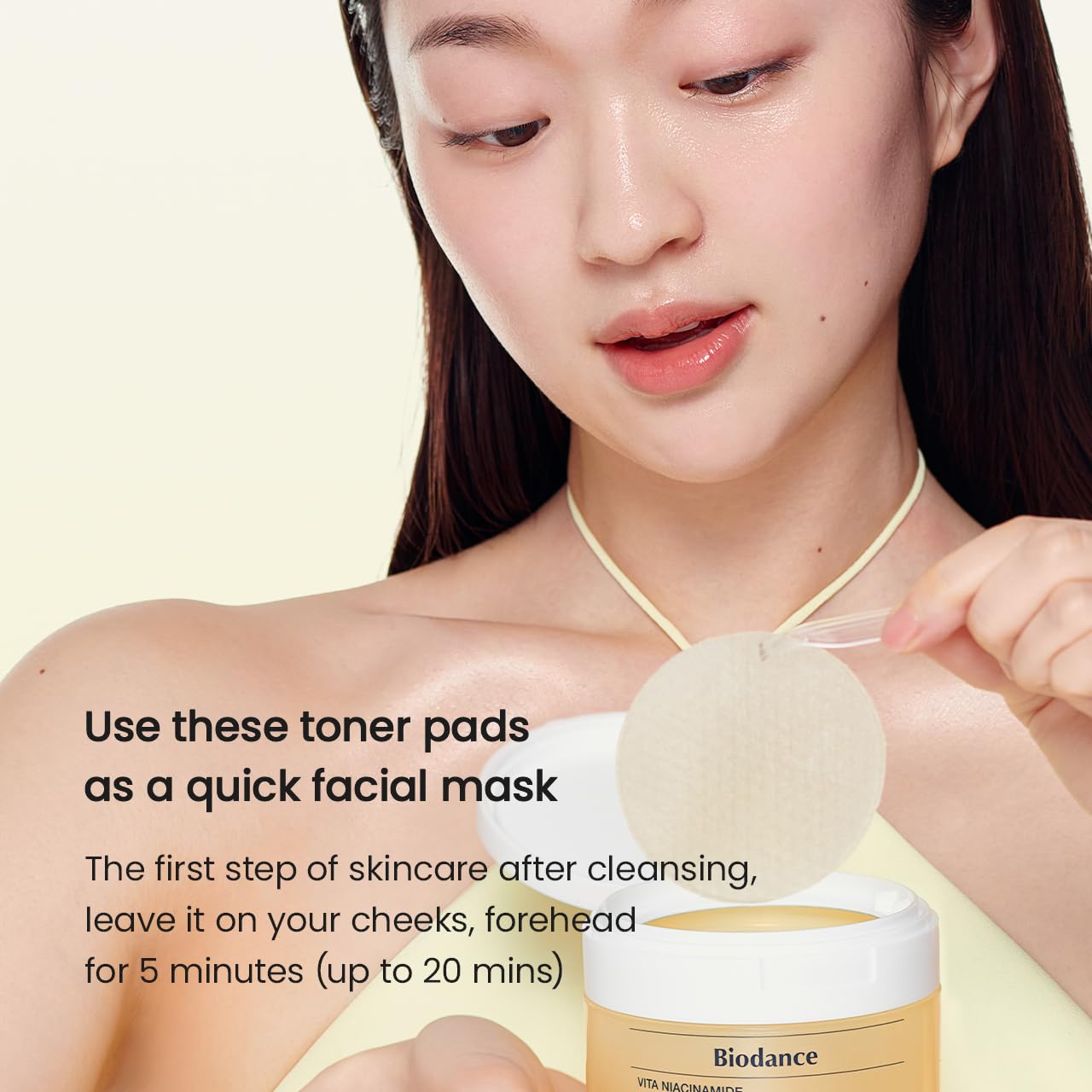 BIODANCE jar on bathroom shelf with plants, lifestyle glow routine