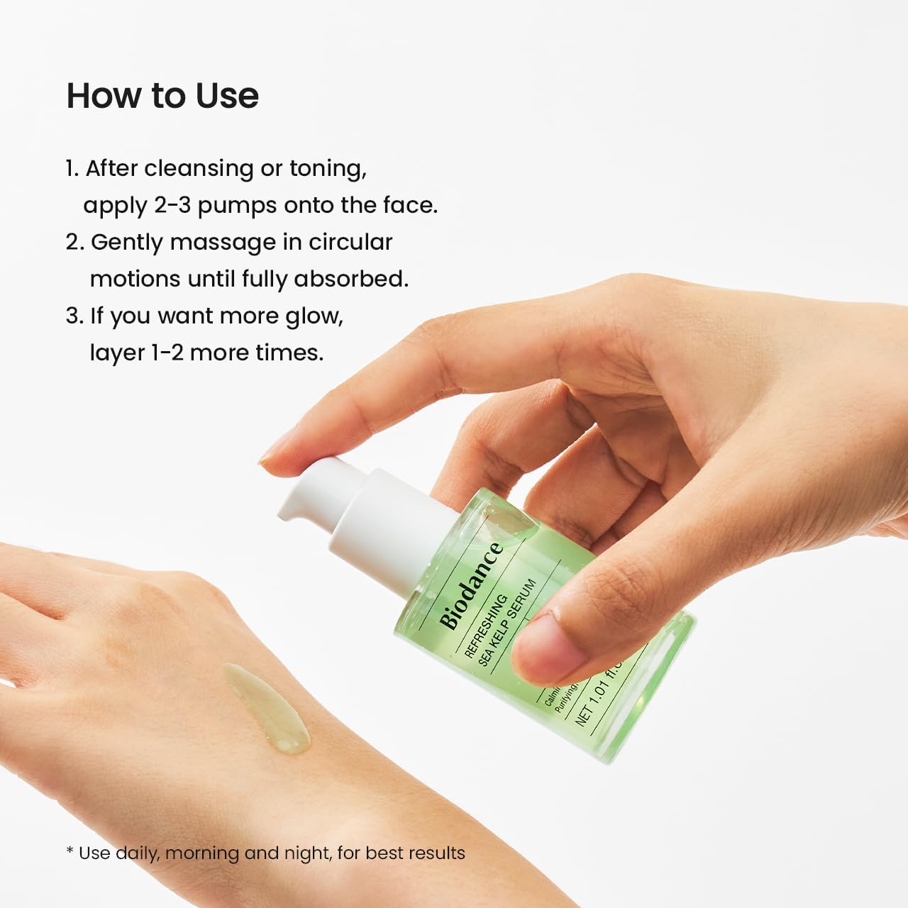 BIODANCE serum on vanity during morning routine, supports daily calming use