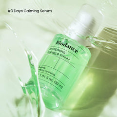 BIODANCE serum texture on fingertip, lightweight texture that absorbs quickly