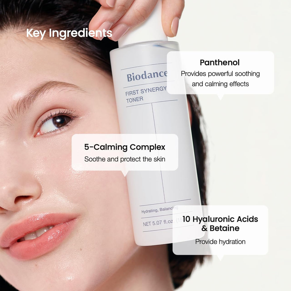 BIODANCE bottle beside measuring cup showing 150ml size and value benefit
