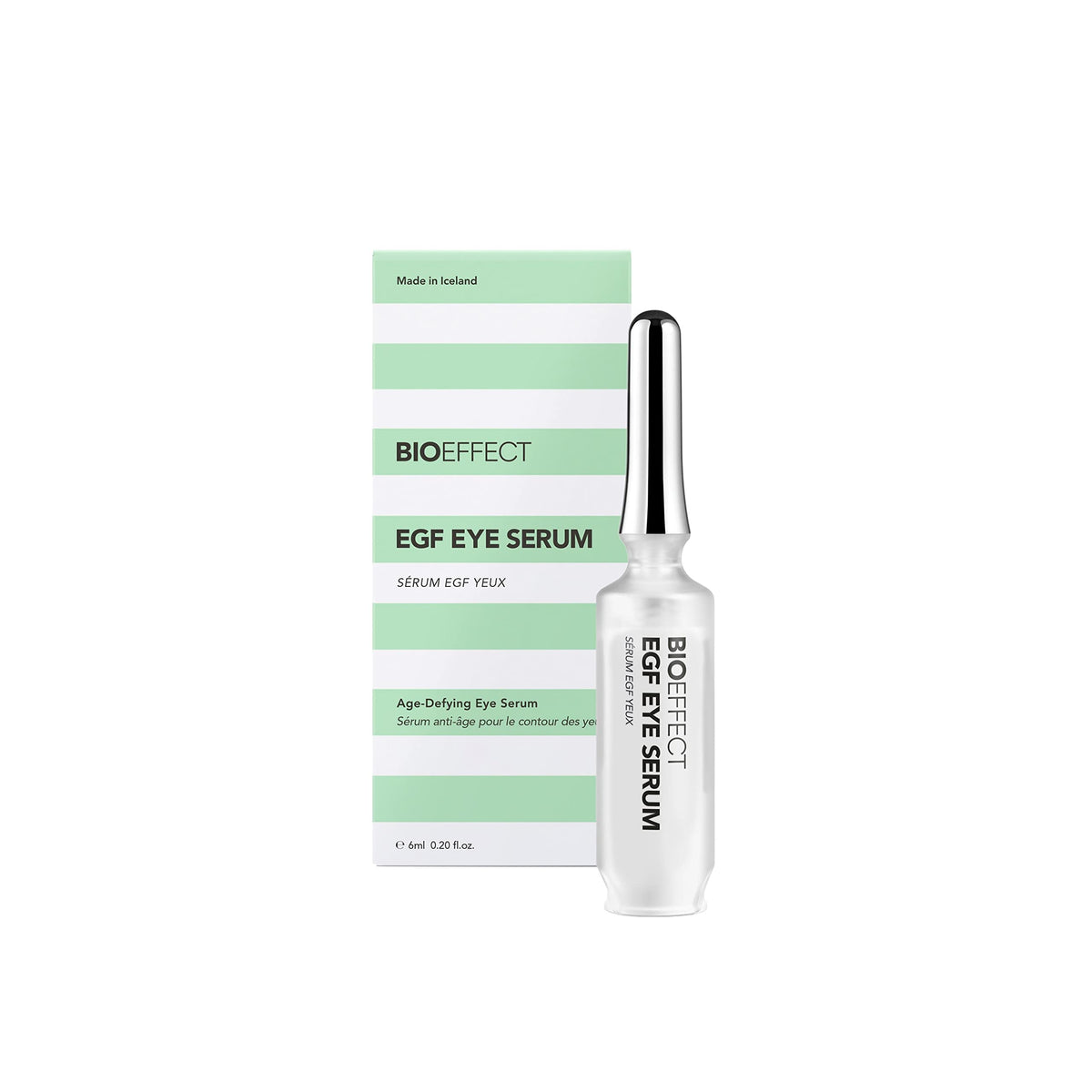 BIOEFFECT EGF Eye Serum rollerball application depuffs and refreshes the eye area.