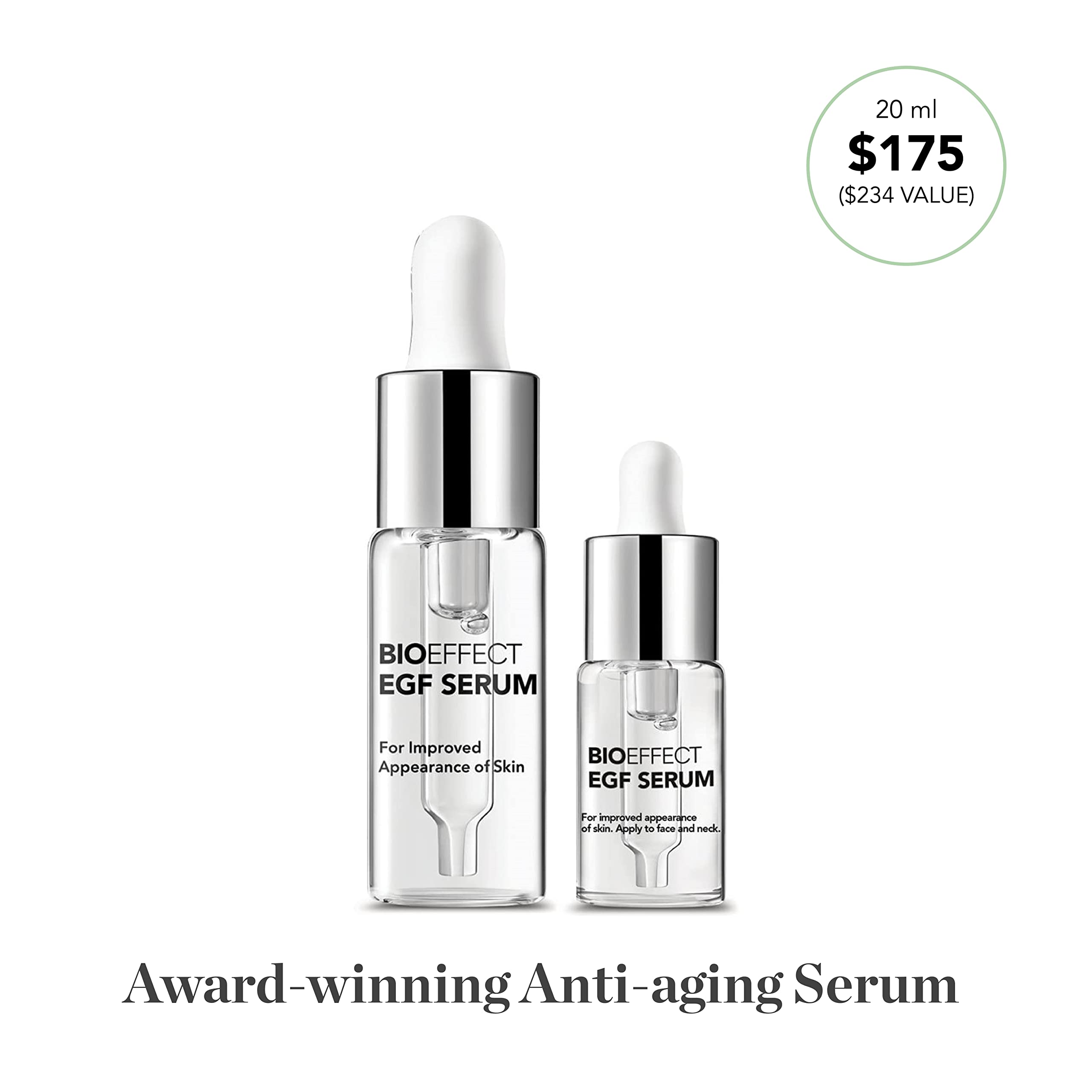 Bioeffect EGF Serum wrinkle-prone area close-up hints at smoother skin